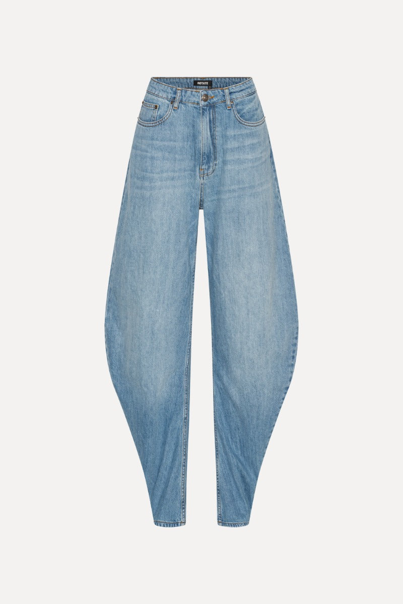 Draped Barrel Leg Jeans