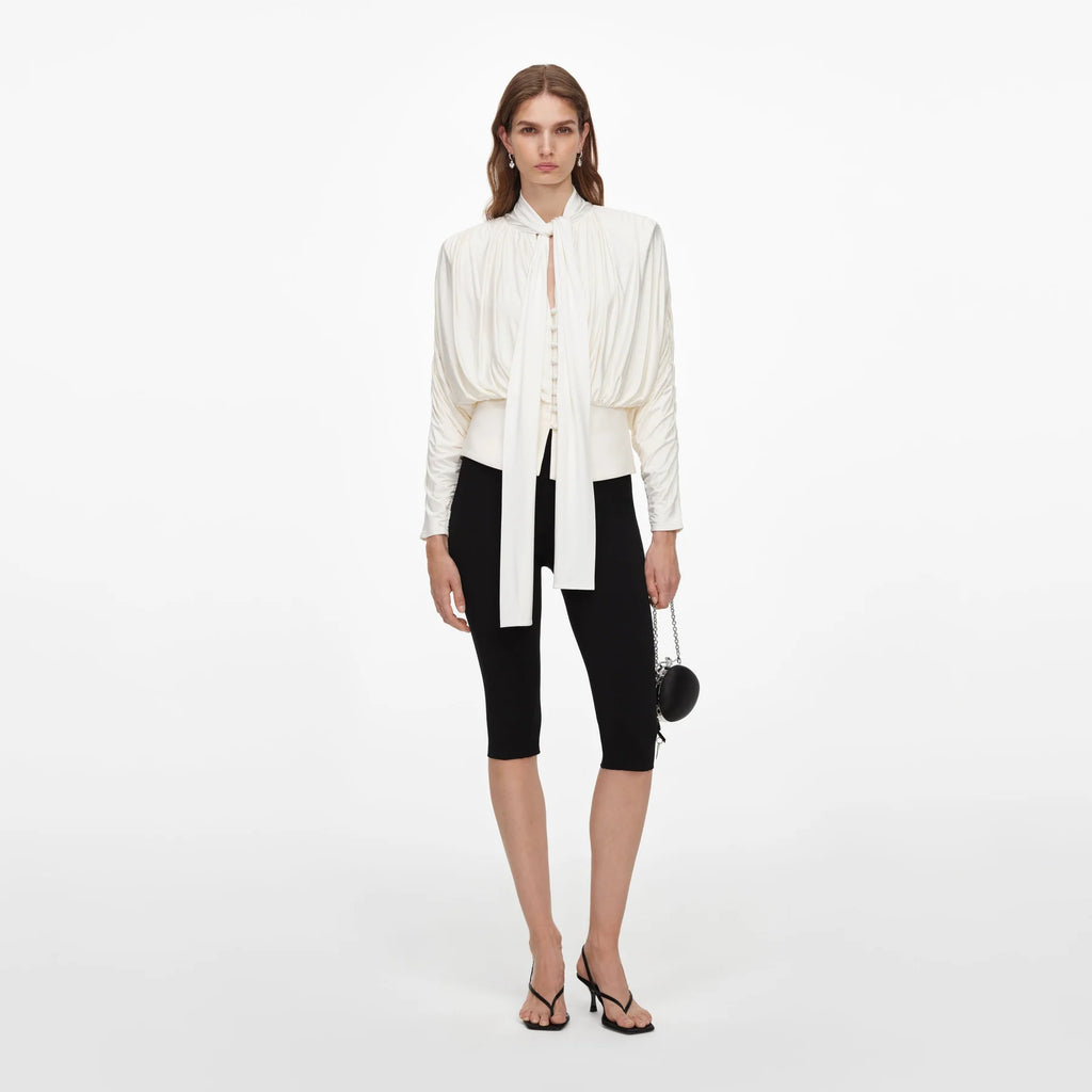 Cream Tie Neck top