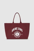 Leo Bolso Tote Denim Burdeos — Logo Anine Bing