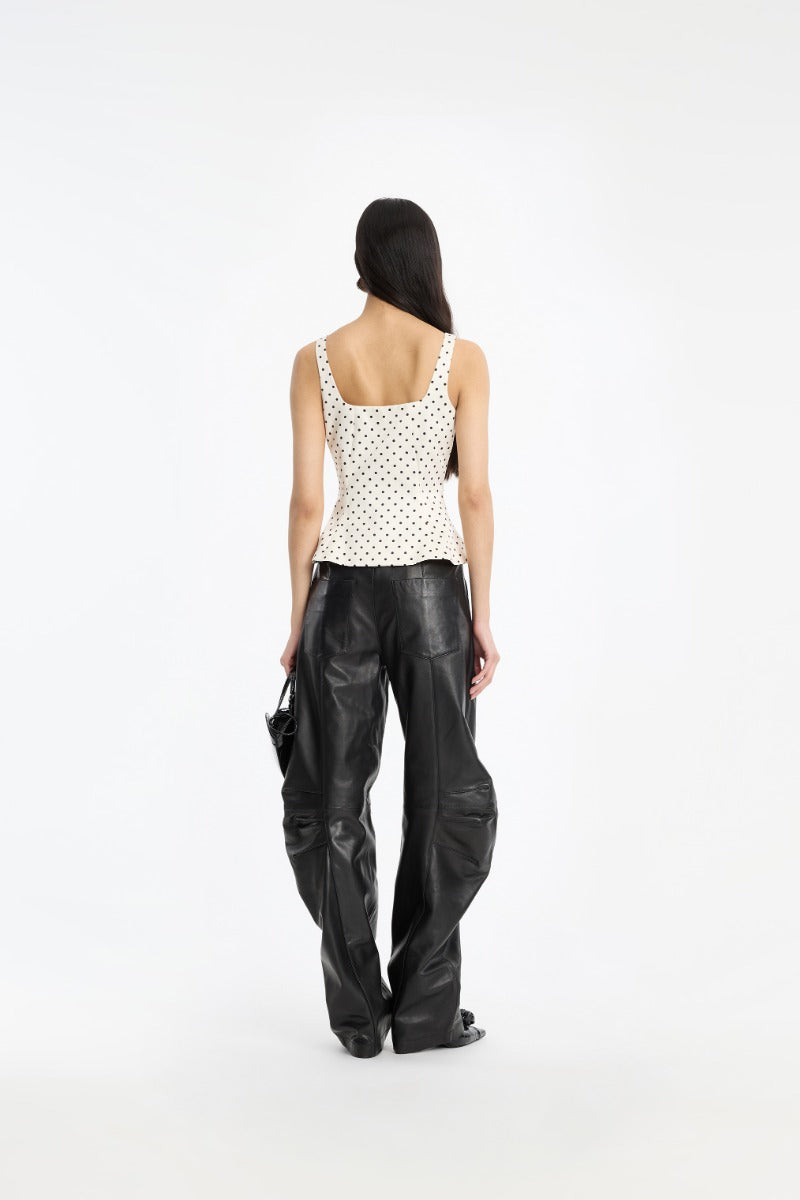 Polka dot sleeveless top