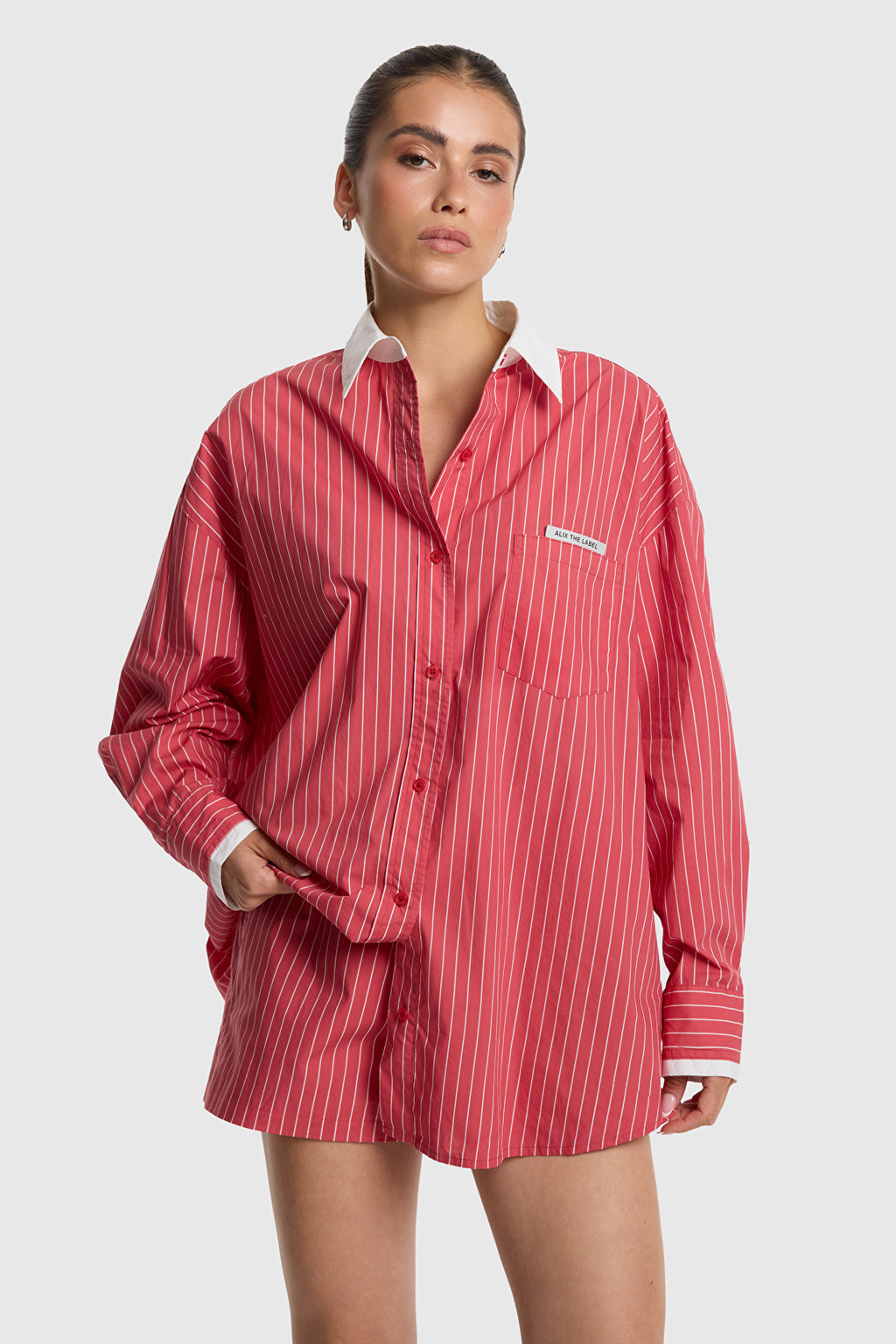Oversized Striped camisa.