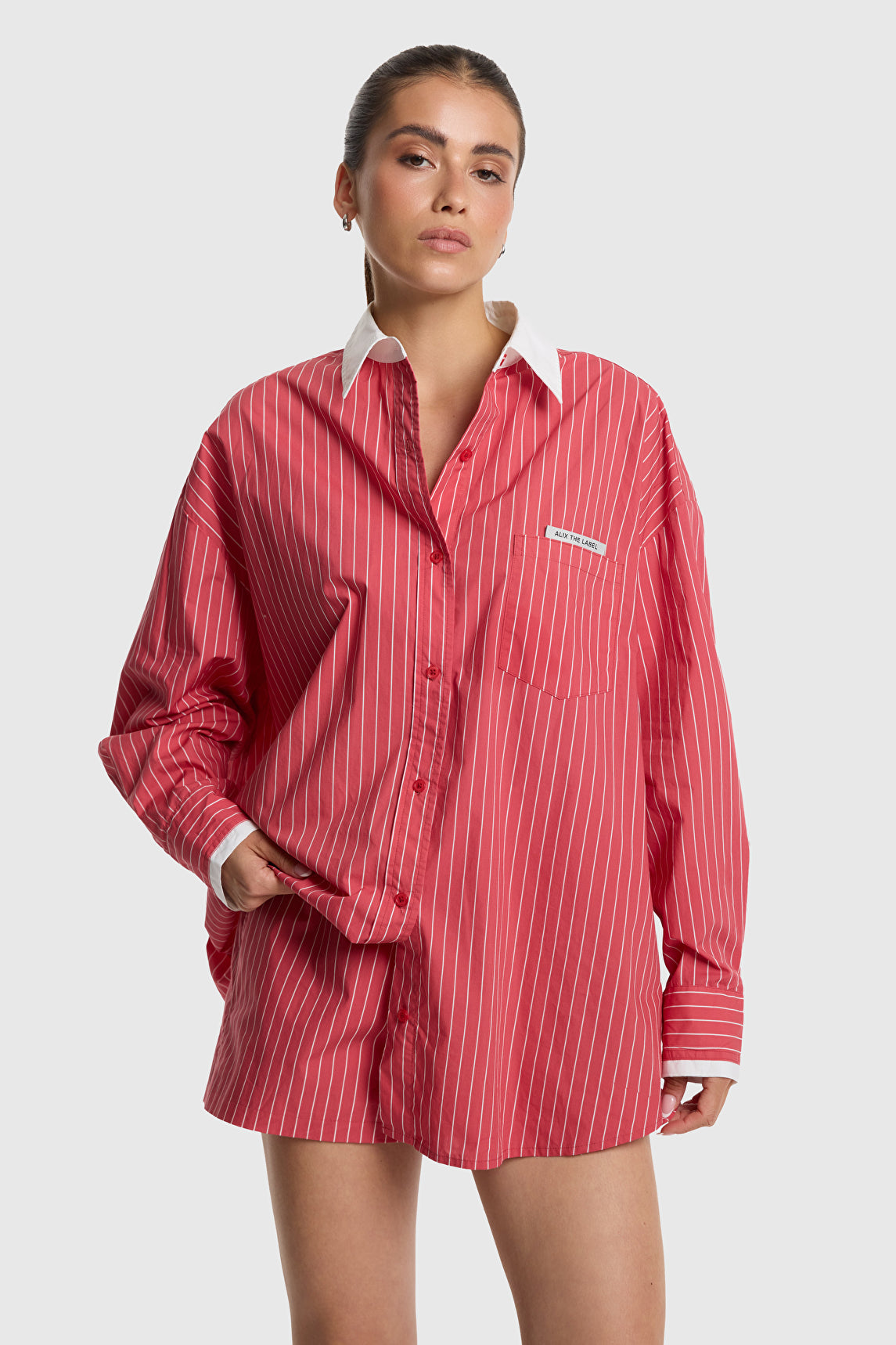 Oversized Striped camisa.
