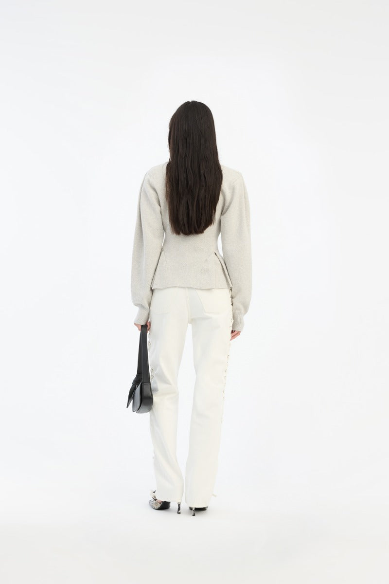 Peplum Knit Cardigan