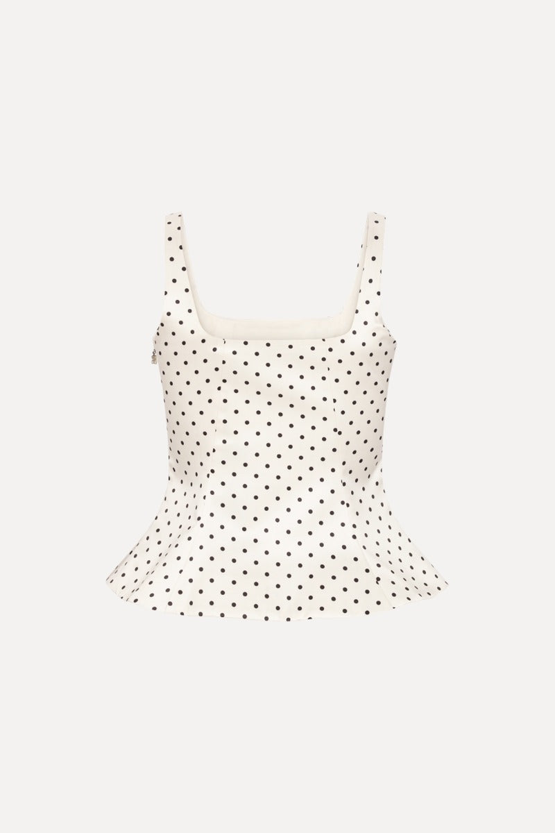 Polka dot sleeveless top