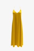 Vestido raso tirantes amarillo