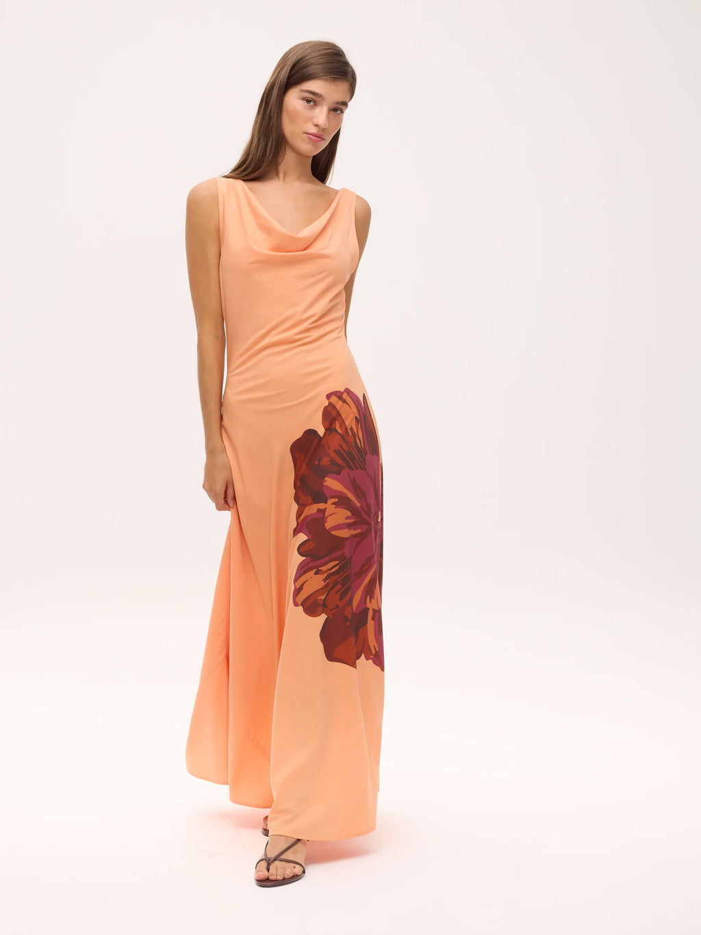 Marcia Vestido — Tejido Fluido Midi Estampado | Mioh