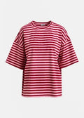 Joste Camiseta Rosa — Algodón Estampado Manga Corta Cuello Redondo | Essentiel Antwerp