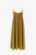 Vestido raso tirantes  camel