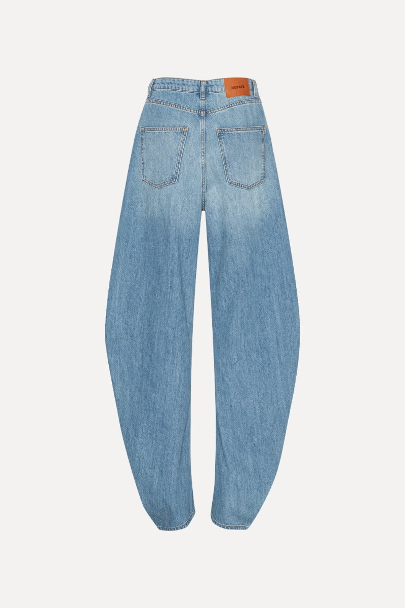 Draped Barrel Leg Jeans