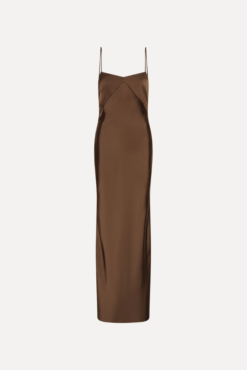 Satin Maxi Slip Dress — Satén Largo Tirantes Escote Recto | Rotate