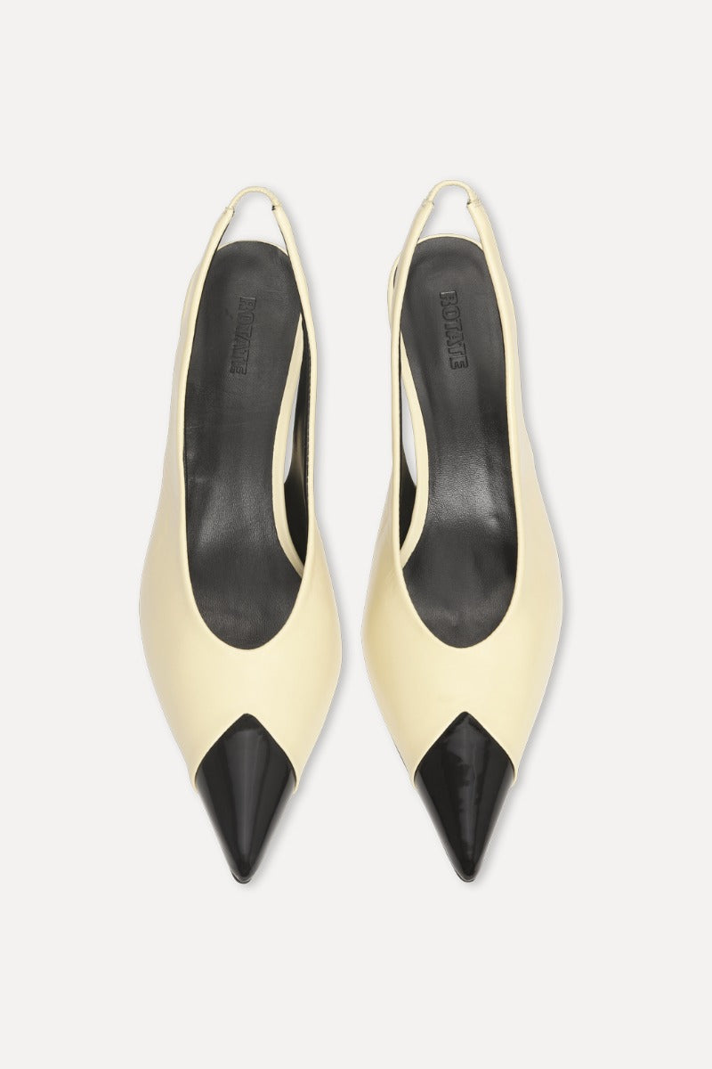 Slingback Pump Leather — Piel Tacón Kitten Punta Charol | Rotate