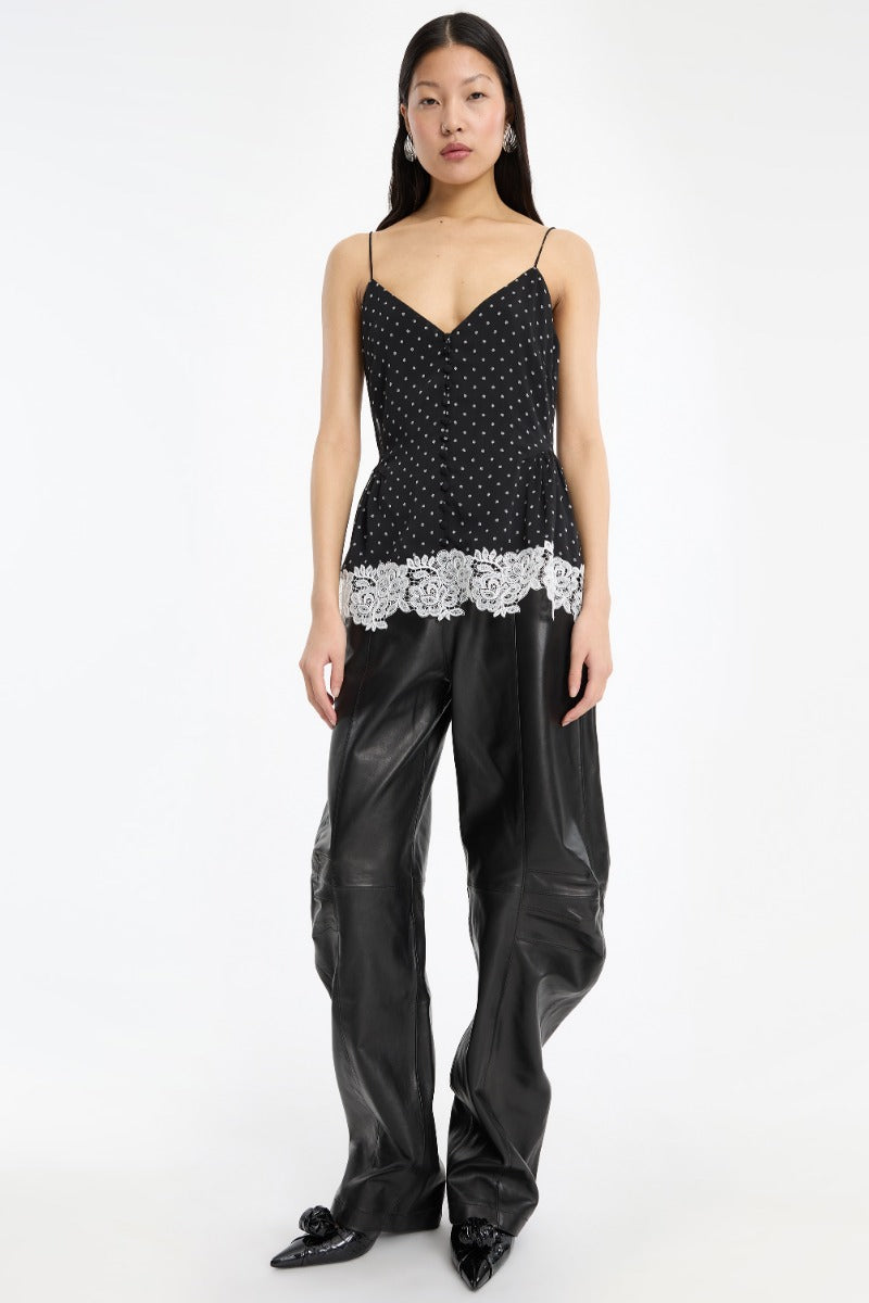 Leather cargo pantalón.