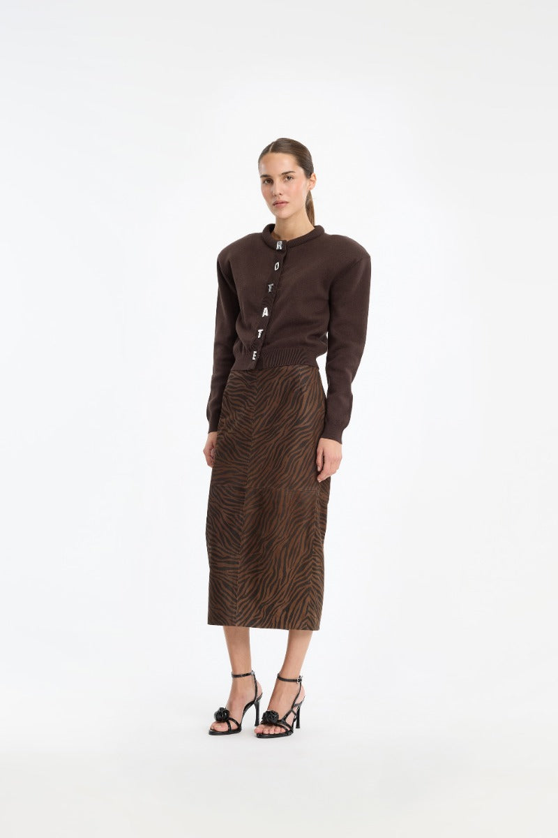 Firm Knit Cardigan chocolate.
