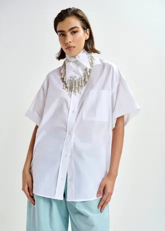 Jasleen Camisa — Tejido Fluido Manga Larga Estampado | Essentiel Antwerp