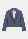 Blazer Crop Azul — Corte Corto Cuello Esmoquin Botonadura Simple | Tomates Fritos