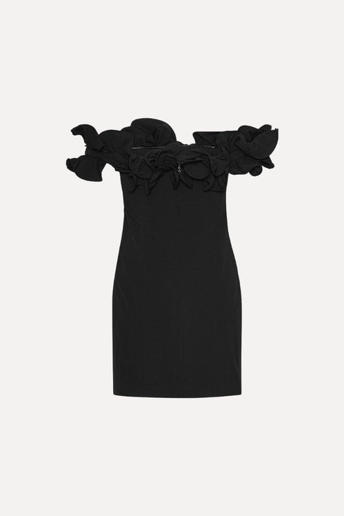 Mini Ruffle vestido black