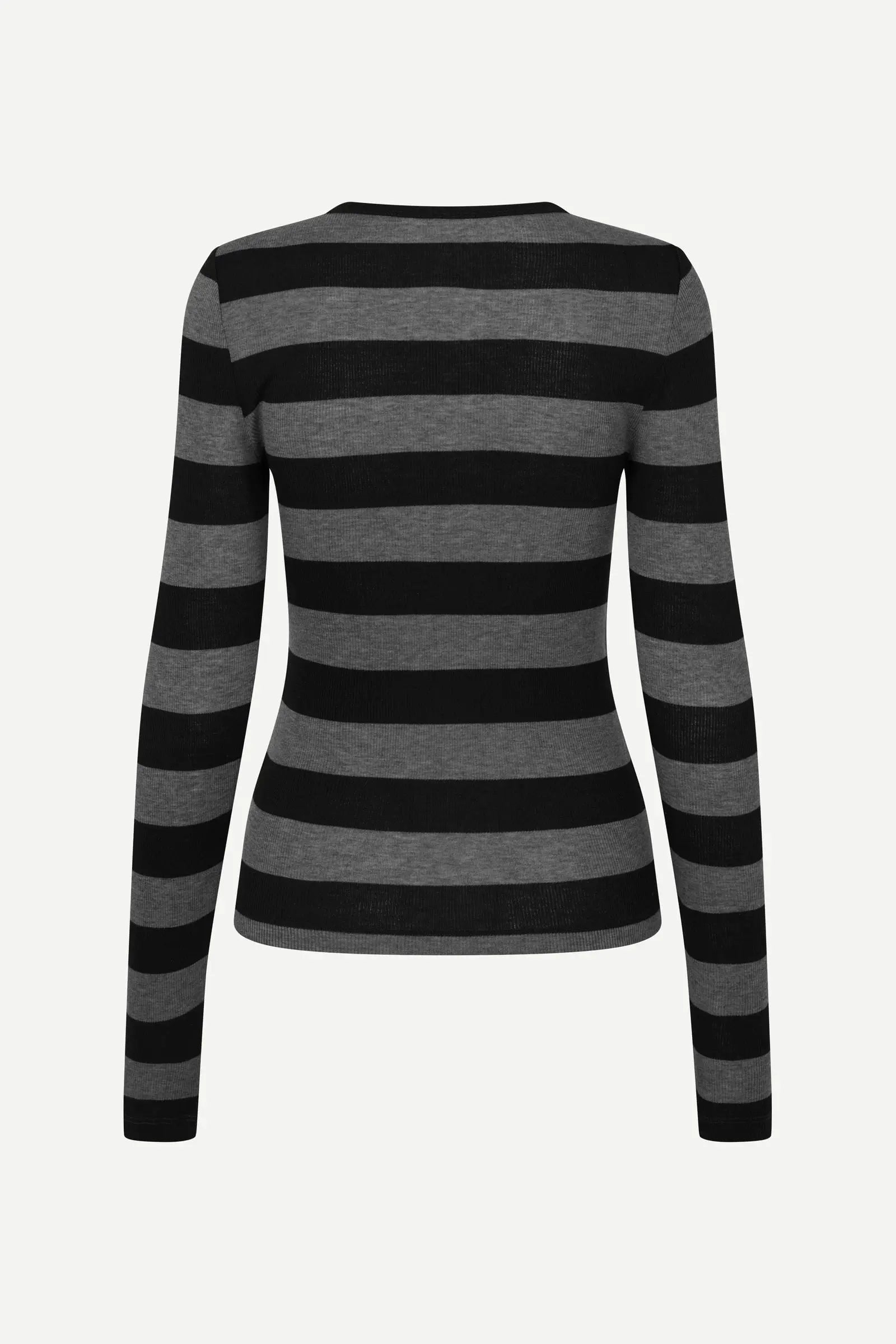 Sadodo Camiseta A Rayas — Algodón Orgánico Manga Larga Cuello Redondo | Samsoe-Samsoe