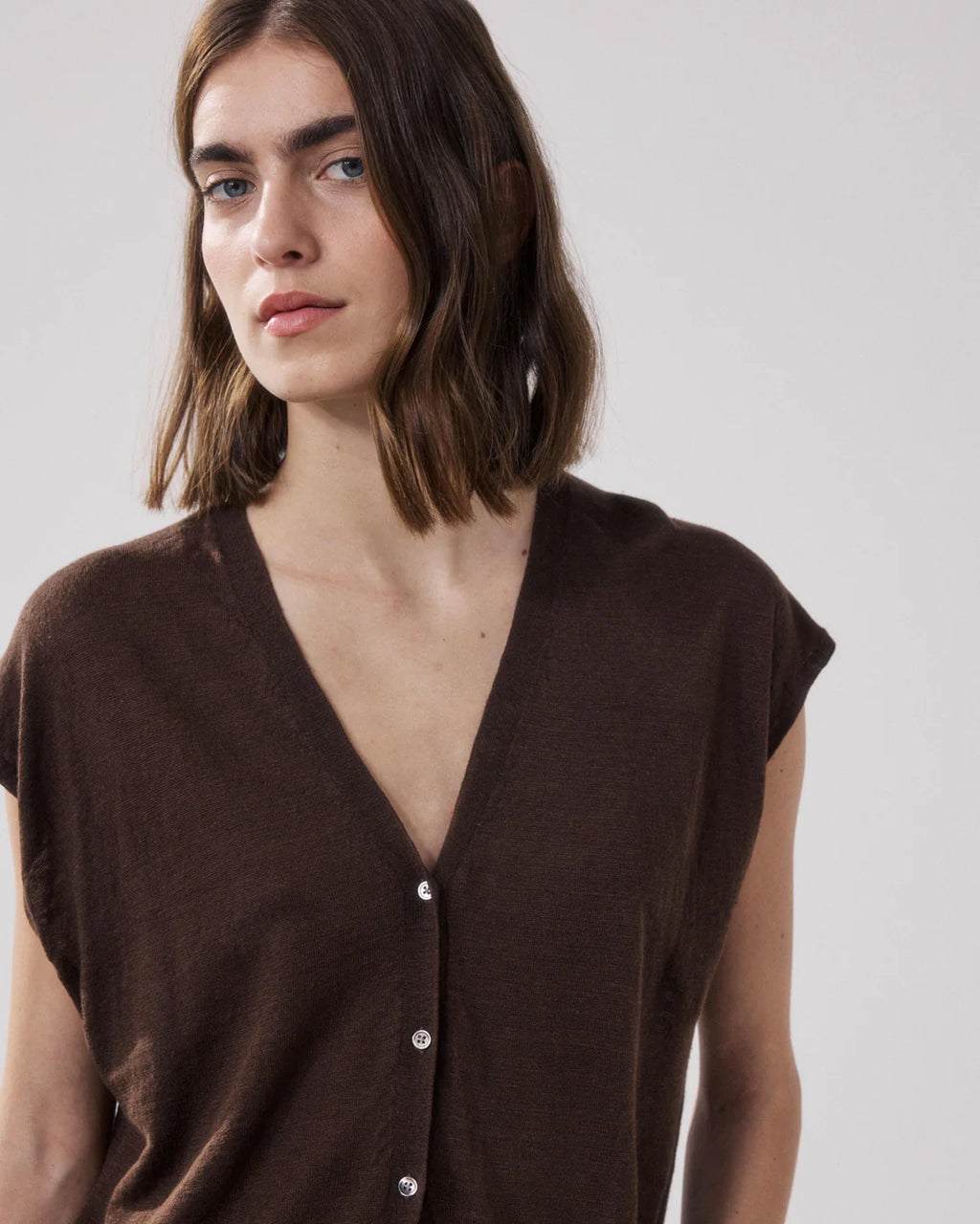 Mounia Chaleco Marrón.