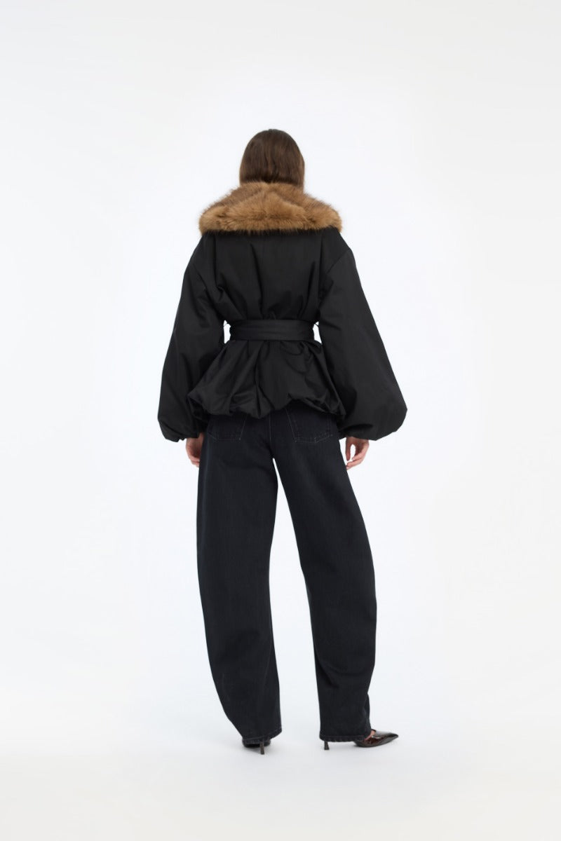 Faux Fur Collar Jacket.