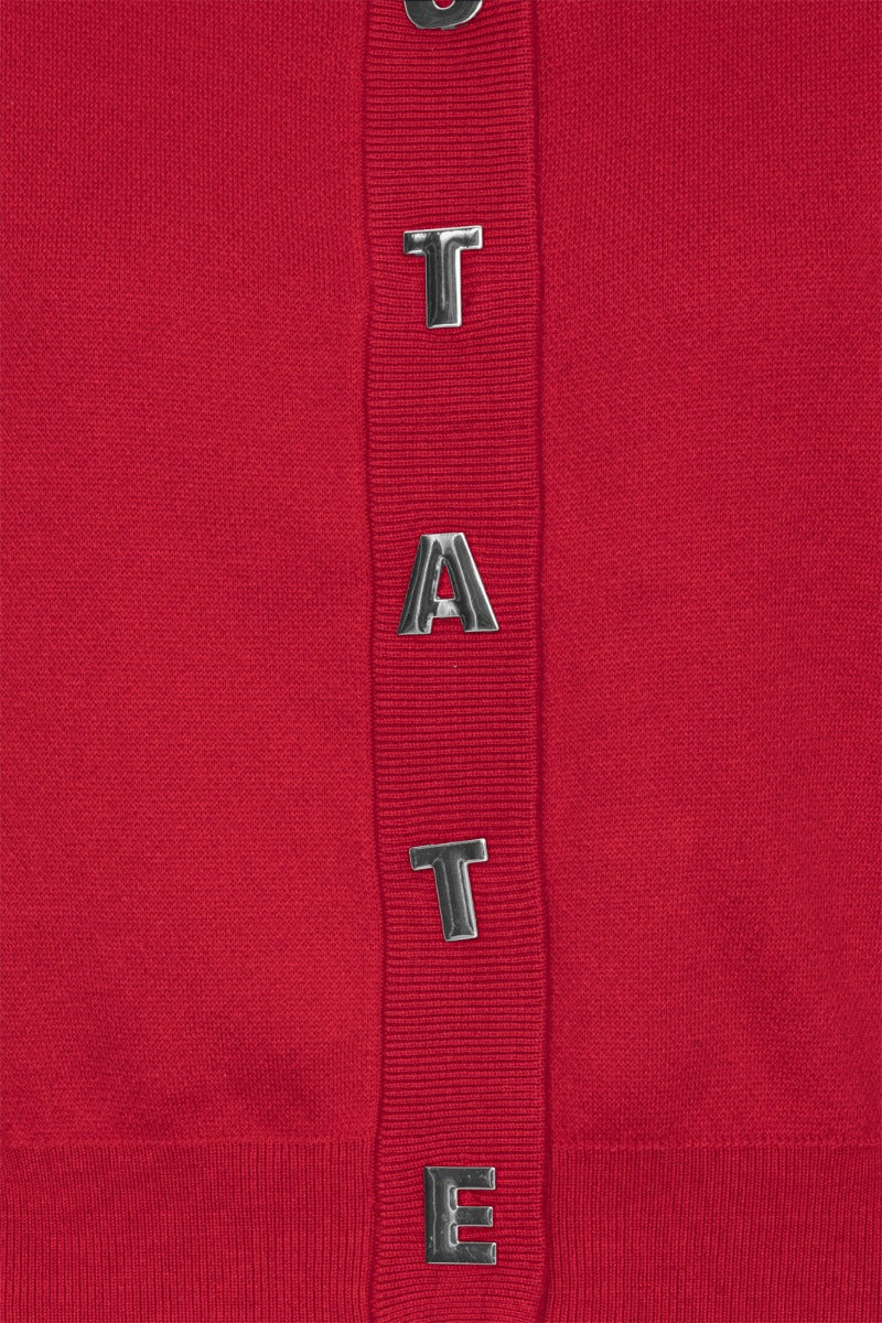 Firm Knit Cardigan rojo.