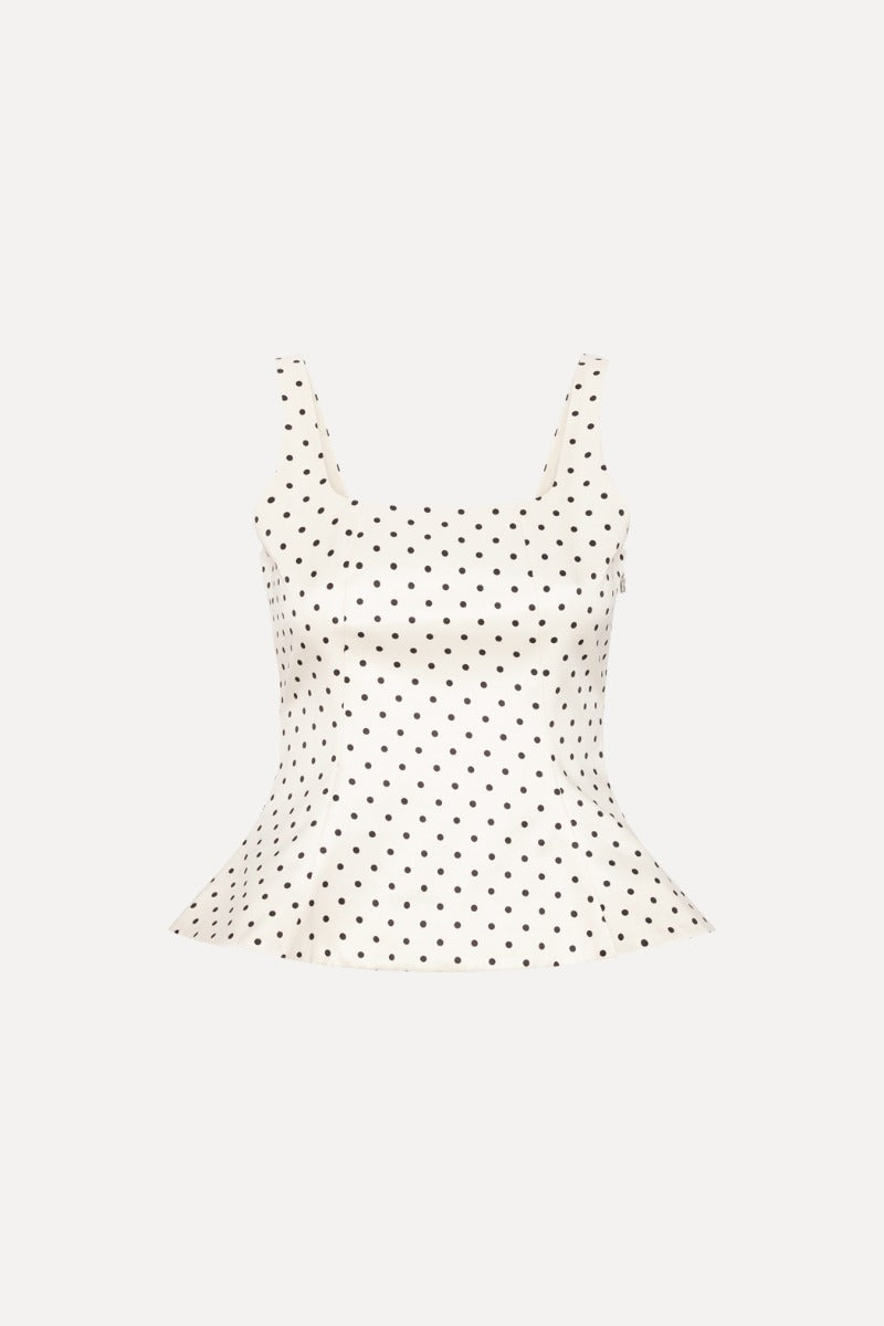 Polka dot sleeveless top