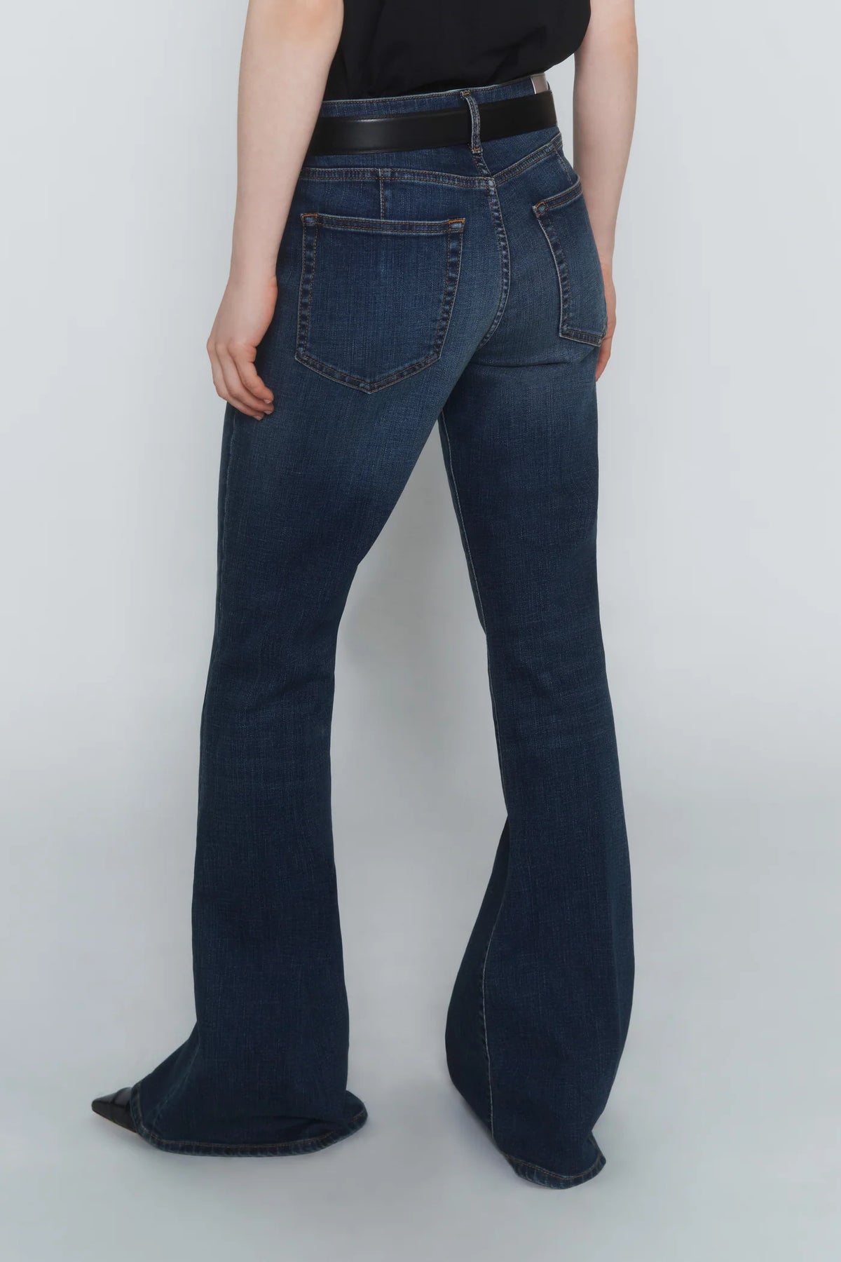 Jeans flared.