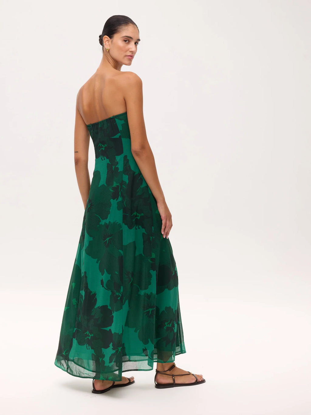 Helena Vestido — Tejido Fluido Midi Estampado Floral | Mioh