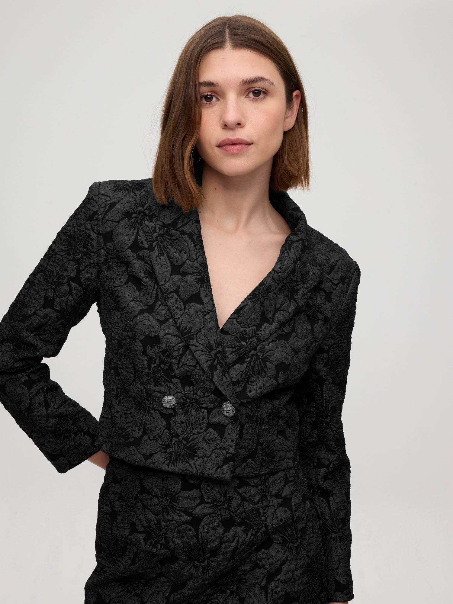 Americana cropped Empire damasco