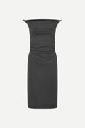 Sasusanna Vestido — Tejido Fluido Midi Manga Larga | Samsoe-Samsoe