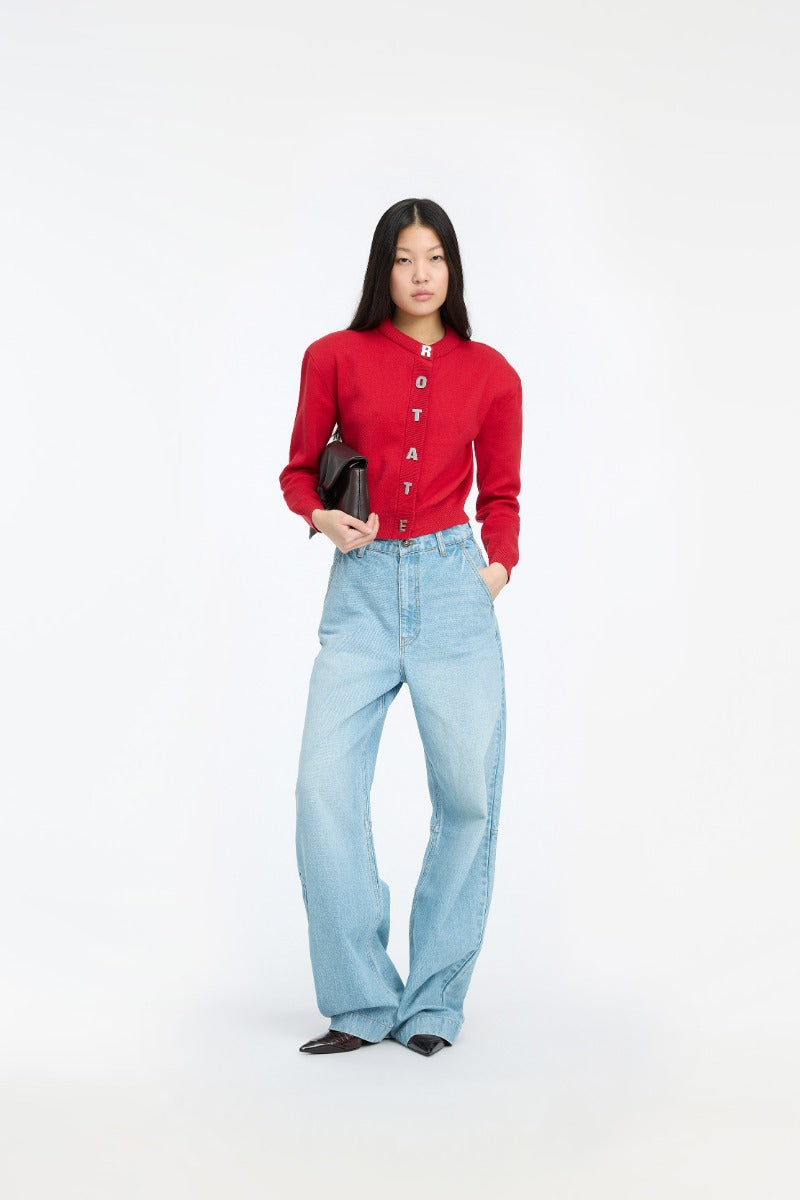 Firm Knit Cardigan rojo.