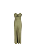 Jetlife Vestido Kaki — Tejido Fluido Midi Manga Larga | Essentiel Antwerp