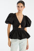 Puff sleeve top negro