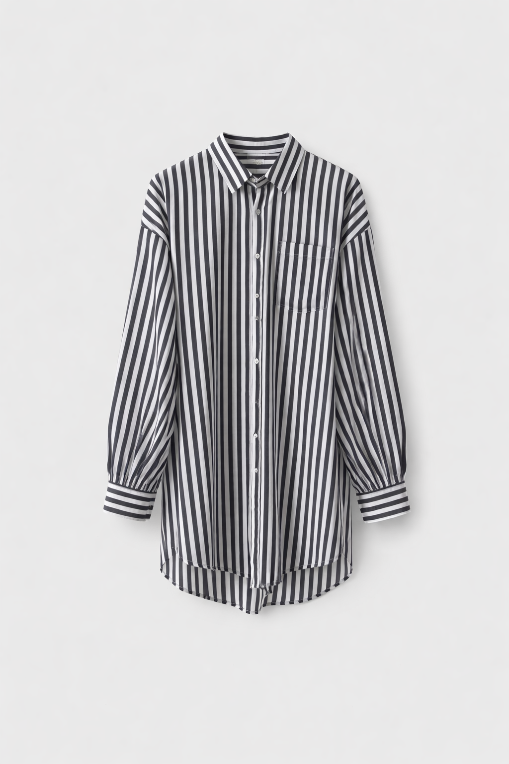 Camisa Rayas Básica Negra — Algodón Cuello Clásico | Tomates Fritos