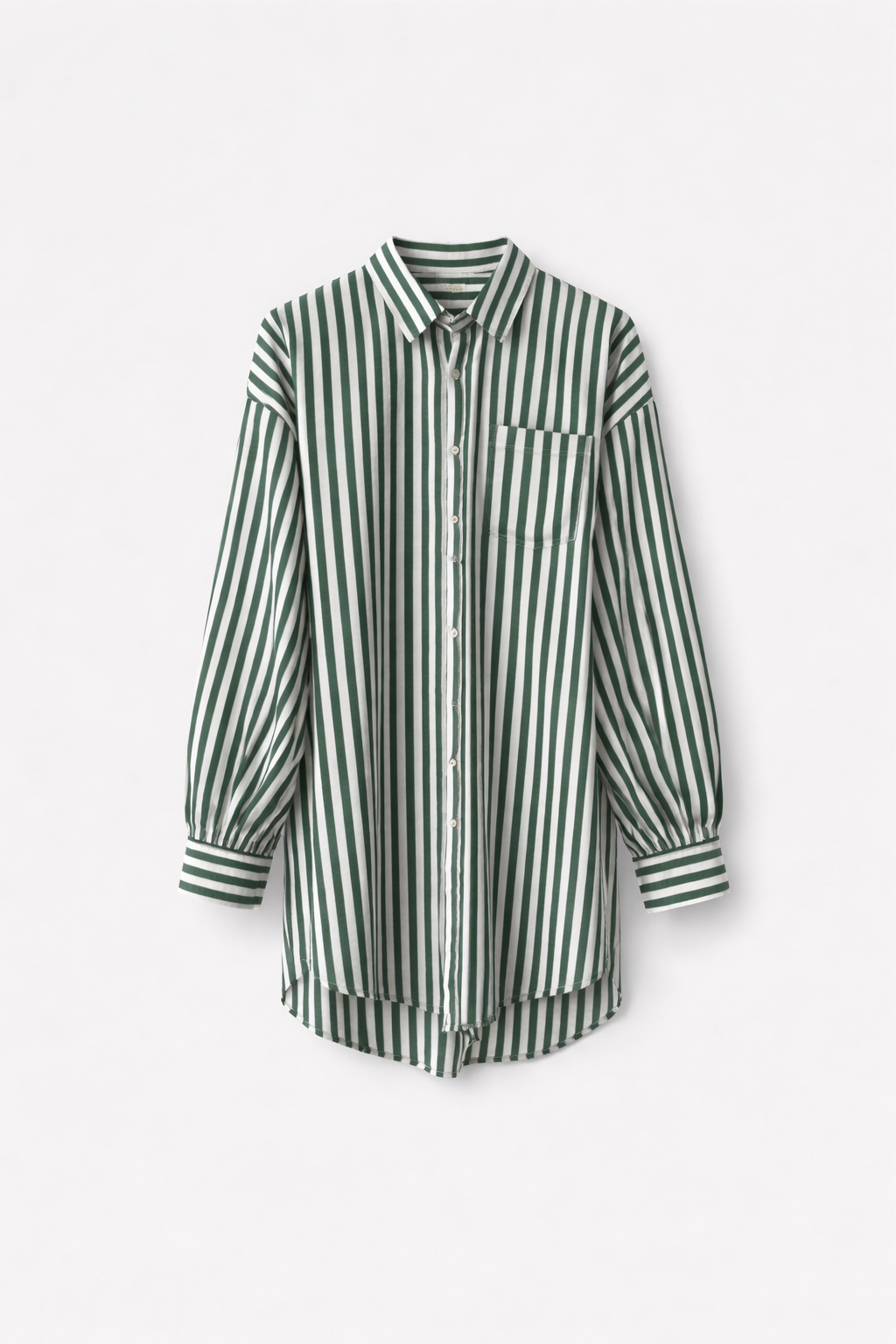 Camisa Rayas Básica Verde — Algodón Cuello Clásico | Tomates Fritos