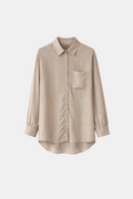 Camisa Forte Beige — Oversize Cuello Italiano Manga Larga | Tomates Fritos