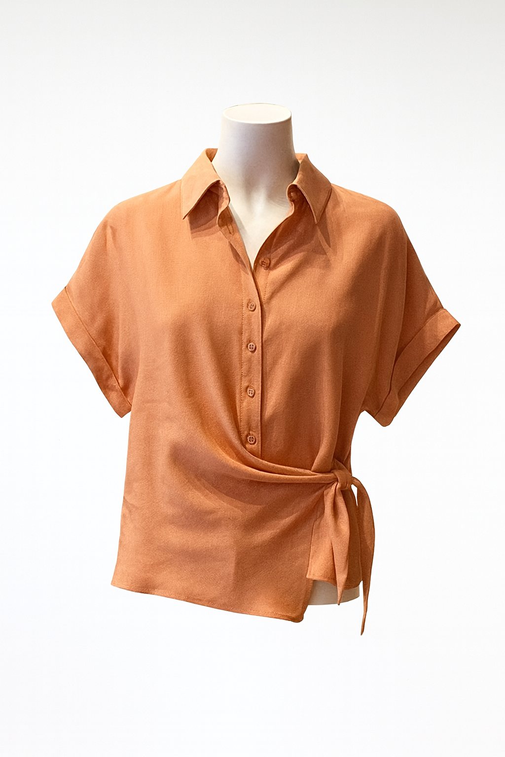 Camisa nudo lateral naranja