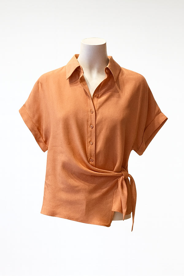Camisa nudo lateral naranja