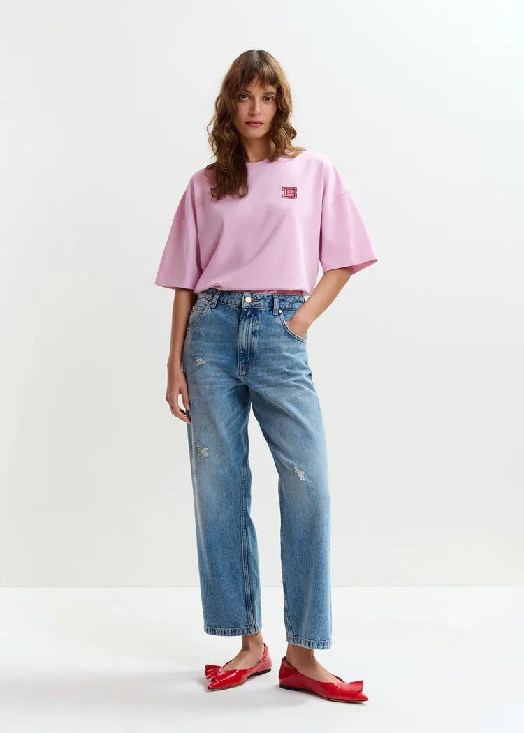 Jansen Jeans Azul — Recto Boyfriend Bolsillo Tachuelas Trabillas | Essentiel