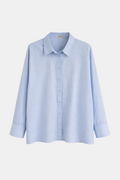 Camisa Popelín Larga Celeste — Algodón Cuello Clásico Manga Larga | Tomates Fritos