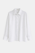 Camisa Popelín Larga Blanca — Algodón Cuello Clásico Manga Larga | Tomates Fritos