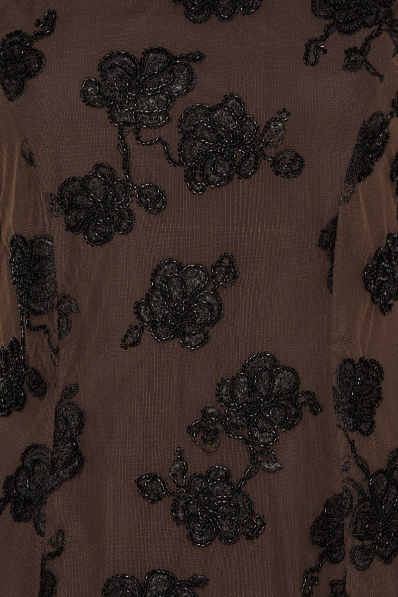 Beaded Mini Flared Vestido