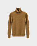 Jersey básico cuello alto camel.