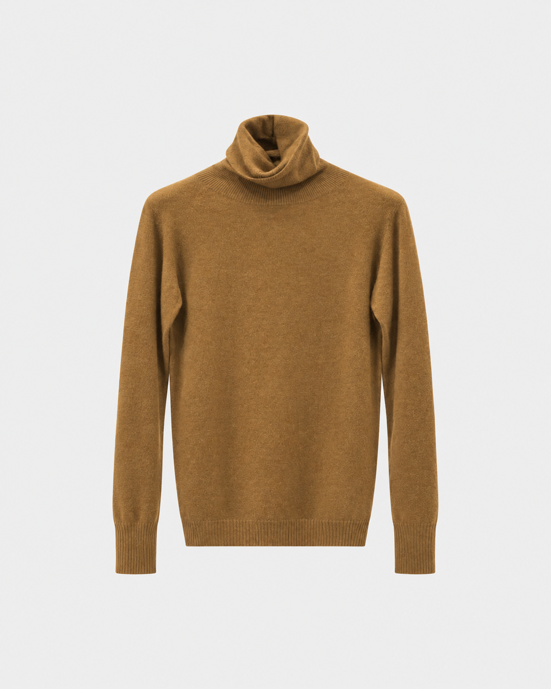 Jersey básico cuello alto camel.