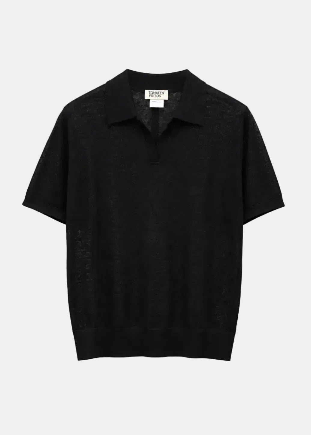 Polo Básico Negro — Línea Fluida sin Elástico
