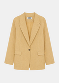 Blazer Rayas Beige — Corte Recto Fluido