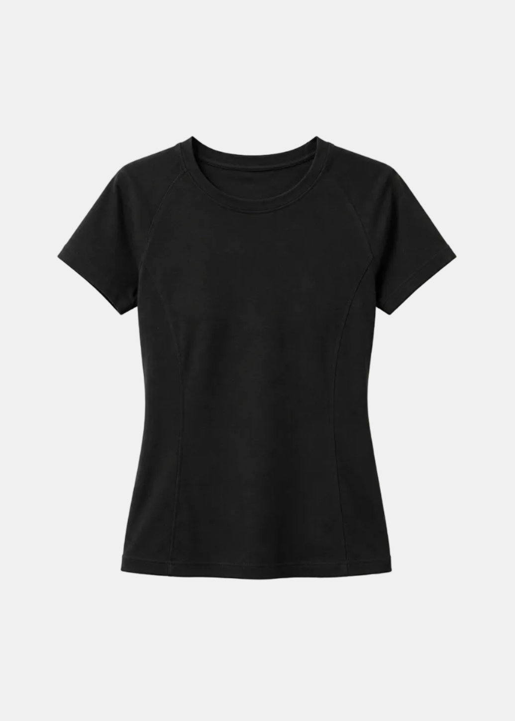 Camiseta Berenice Negra — Línea Peplum Cuello Redondo Manga Corta