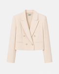 Blazer Crop Crudo — Corte Corto Cuello Esmoquin Botonadura Simple | Tomates Fritos