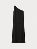 Riana Vestido — Tejido Fluido Midi Manga Larga Escote V | Berenice
