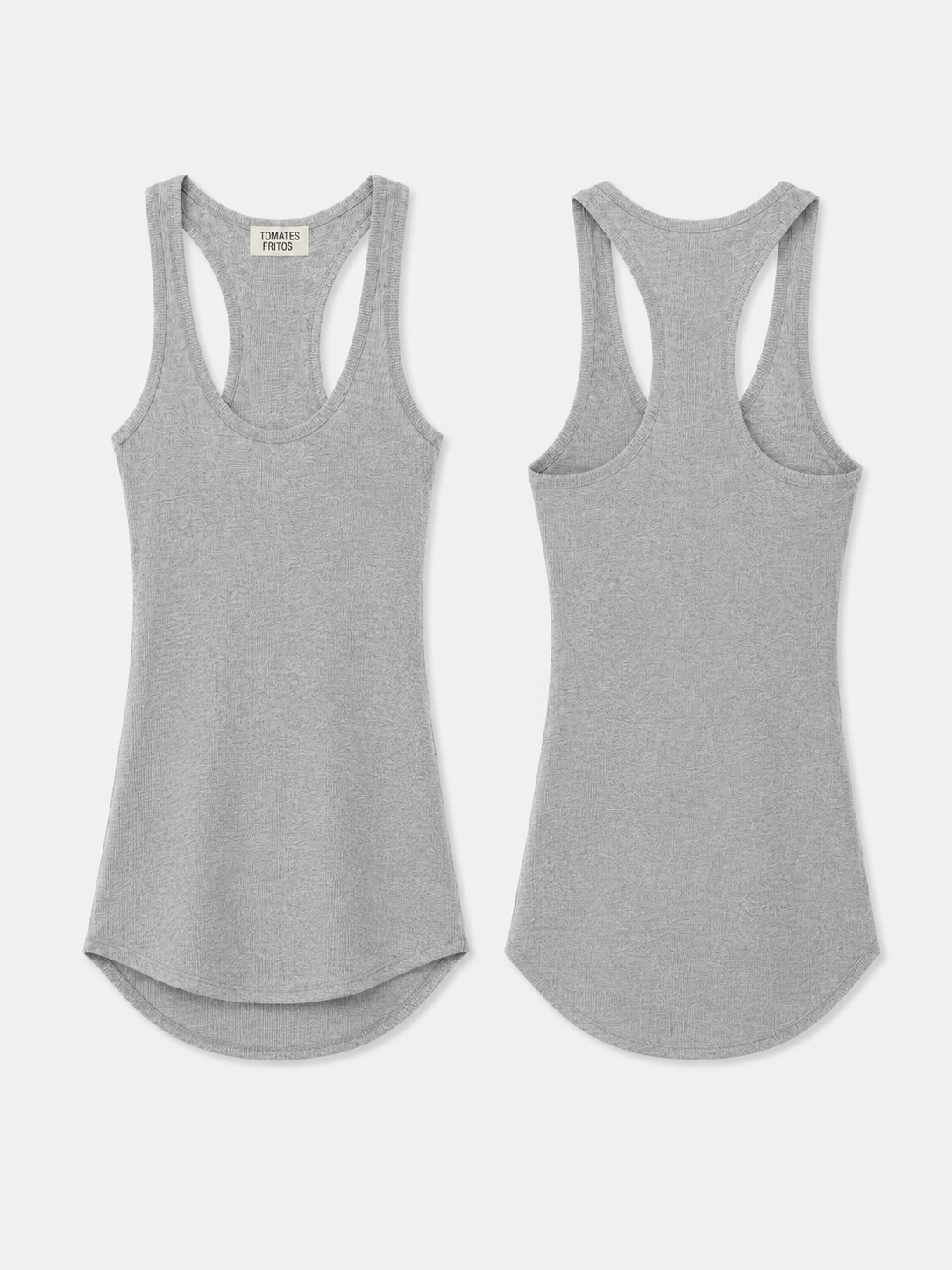 Camiseta Nadadora Gris Claro — Línea Imperio Tejido Fluido