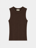 Camiseta Imperio Marrón — Micro Canalé Elástico Escote Imperio